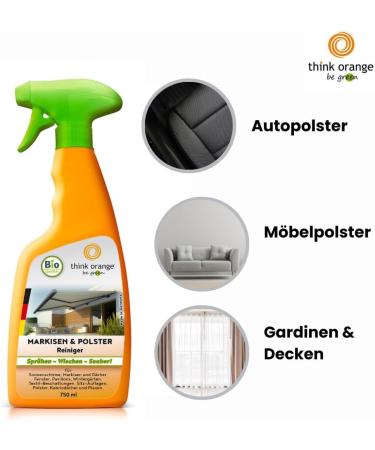 Bio Upholstered Cleaner 2x750ml | Powerful Odorless Cleaner for Furniture Car Seats & Awnings | Carpet Cleaner | Think Orange Be Green - Buy Online on GoSupps.com