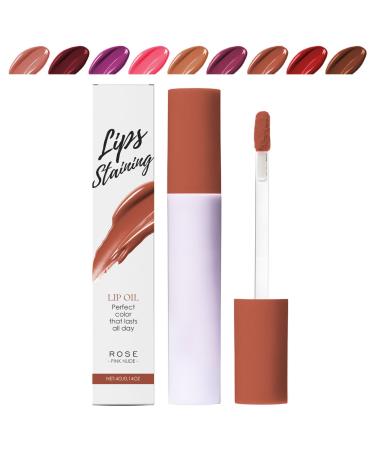 blmcoos Glossy Lips Stain Coloured Lip Oil Lip Gloss Waterproof Long Lasting Pink