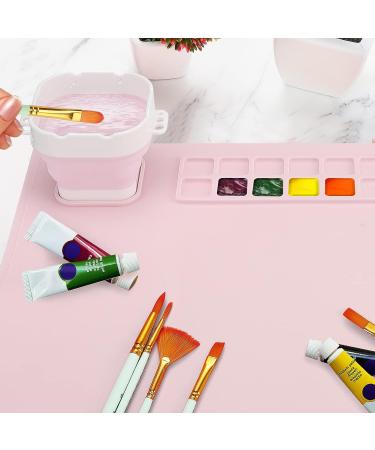 Silicone Painting Mat 20x16 with Cup Holder and 6 Brushes - Green | Resin Casting, Art DIY Creations - Buy Online on GoSupps.com