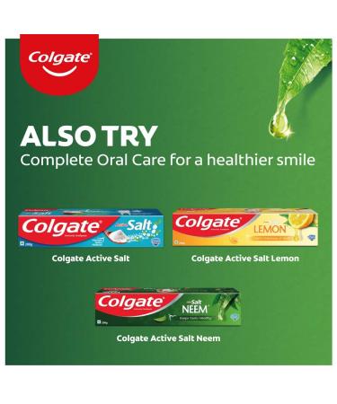 Colgate Active Salt Neem Toothpaste 200g - Buy Online for Fresh Breath & Healthy Teeth | Fast International Shipping - Buy Online on GoSupps.com