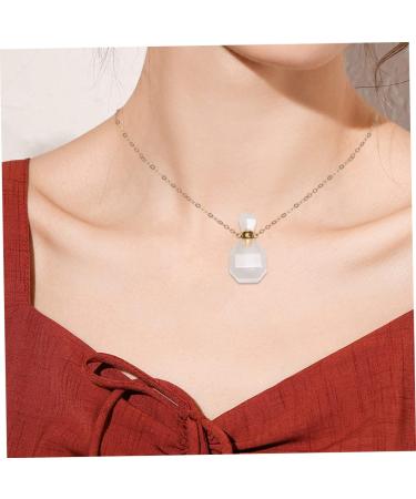 Zerodeko 2pcs Amethyst Aromatherapy Necklace - Natural Perfume Bottle Pendant for Essential Oils - White Diffuser Jewelry - Buy Online on GoSupps.com