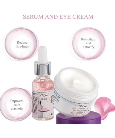 ClaRose Anti-ageing Face Serum 30 ml and Face Cream 50 ml with Hyaluron and Organic Rose oil - Buy Online on GoSupps.com