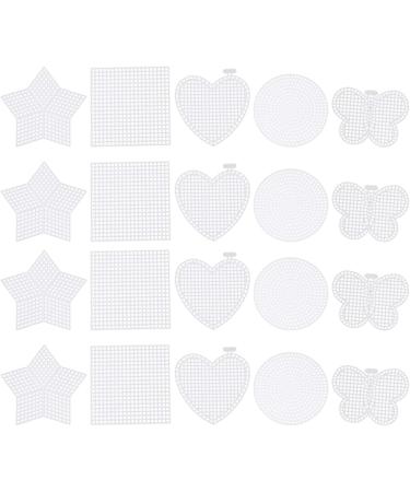 EXCEART 50 Pcs Clear Plastic Mesh Canvas for Needlepoint Embroidery - Cross Stitch Art Craft Shapes Included - Buy Online on GoSupps.com