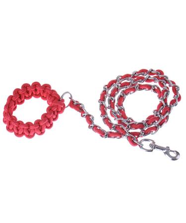 ZHAIQIUYAN Durable Twisted Anti Bite Leash for Large Dogs or Pets Red