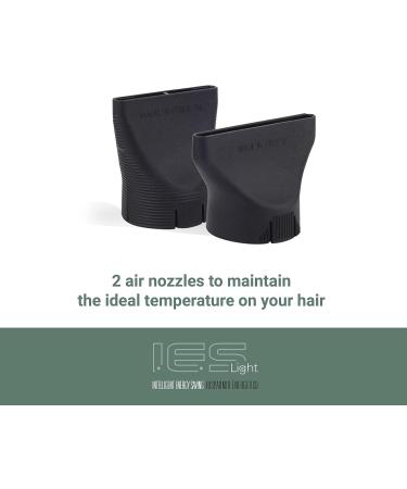 Gamma pi srl GAMMA PIU IES Light Professional Hair Dryer Energy Saving Hair Dryer Quick Drying with ETC Technology 2 Speeds 3 Temperatures BLACK Plastic - Buy Online on GoSupps.com