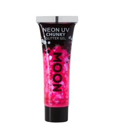 Moon Glow Neon UV Face & Body Chunky Glitter Gel - 12ml - Magenta - Buy Online on GoSupps.com
