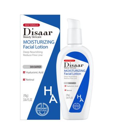 Moisturizing Facial Lotion with Hyaluronic Acid - Suitable For Dry Skin and Skin Types - Retinol to Deep Nourishing Reduce &Smooth Fine Line Reduce Pigmentation and Moisturising