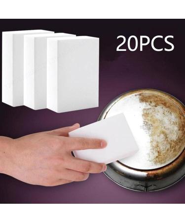 Sponge Eraser Melamine Sponge Cleaner Eraser Sponge for All Surfaces Wall Kitchen Dishes Bathroom Leather Car Sink Shoe Household Cleaning Supplies (White Twenty) White twenty - Buy Online on GoSupps.com