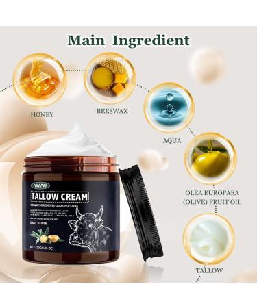 WAWJ Beef Tallow Skincare Organic Beef Tallow Cream Tallow Balm Pure Grass-Based Beef Tallow Cream Organic Beef Tallow for Face and Body Moisturizing Smooth Skin - Buy Online on GoSupps.com