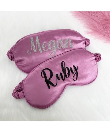 Personalised Sleep Silk Satin Eye Mask Custom Any Name Rest Sleeping Relaxing Mask Gift for Her Mothers Day Birthday Bridesmaid Hen Bridal Christmas Gift Party Favours Present HUNYLONDON (Purple) - Buy Online on GoSupps.com