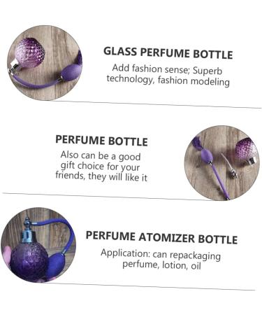 Vintage Crystal Air Bag Perfume Bottle - Elegant Travel Spray & Atomizer for Essential Oils | Purple Glass Perfume Container - Buy Online on GoSupps.com