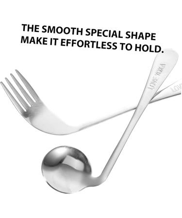 Lurrose Left-Hand Adaptive Spoon - Curved Baby Training Cutlery for Easy Grip & Feeding - Buy Online on GoSupps.com