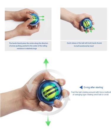 Parallel Halo Power Wrist Ball - Auto Start Gyroscope Ball for Wrist & Forearm Exercises | Arm Strengthener for Muscle & Bone Strength - Blue - Buy Online on GoSupps.com