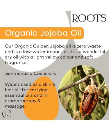 Roots Organic Jojoba Golden Oil - Vegan & Cruelty Free | Rich in Vitamin E | Anti-Aging | Lightweight for Hair & Body - Buy Online on GoSupps.com