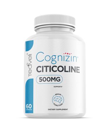 Teaveli Cognizin Citicoline- 500mg CDP Choline Capsules- Clinically Studied Brain Supplement to Support Clarity Concentration and Memory Most Bioavailable Form of Choline Supplements - 60 Servings