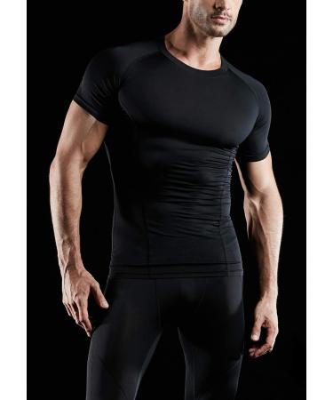 ATHLIO Men's Cool Dry Short Sleeve Compression Shirts - 3 Pack, Black, Size Large - Buy Online on GoSupps.com