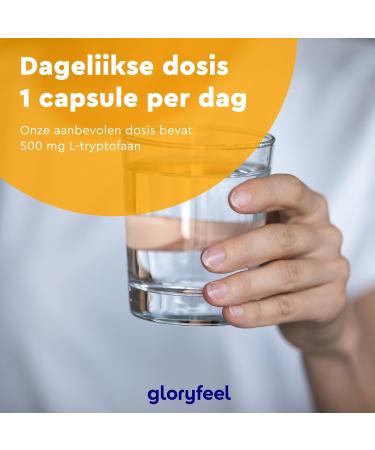 Gloryfeel LTryptophan 500 mg 240 vegan Health Supplement capsules 8 months Natural Vegetable Fermentation Labtested German production without additives - Buy Online on GoSupps.com