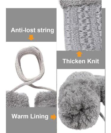 Baby Toddler Furry Winter Gloves | Cozy Knit Mittens for Kids 0-3 Years | Insulated Snow Gloves with Fleece Lining | Warm Gift - Dark Grey - Buy Online on GoSupps.com