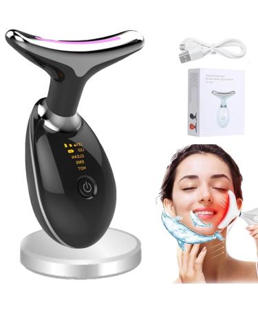 Nadove Micro-Glow Facial 10 in 1 Nadove Micro Glow Face Sculptor Nadove Microglow Facial Firm Skin 7 Color Face and Neck Care Micro Glow Facial Lift Firm The Jaw Neck and Chin (Black)