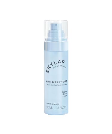 Skylar Coconut Cove Hair & Body Mist | Hypoallergenic & Clean Fragrance | Vegan Cruelty Free and Safe For Sensitive Skin | 80 ML 2.7 Fl Oz