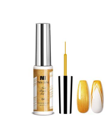 Glitter Nail Gel Polish Gold Nail Polish Nail Art Gel Liner Polish Gel Nail Liner Pen Shimmer Gel Polish Liner Gel Glitter Gel Liner Nail Art for Nail Drawing Nail Painting Polish for Manicure Tool