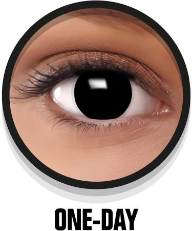 FXCONTACTS Halloween Black Colored Contact Lenses - Prescription-Free 2 Pieces (1 Pair) for Spooky Looks - Buy Online on GoSupps.com