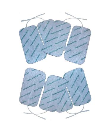 TENS electrode pads 10 x 5 cm self-adhesive electrodes (8 pieces) pre-cabled compatible with tenscare Elle Auvon and Neurotrac-T rten