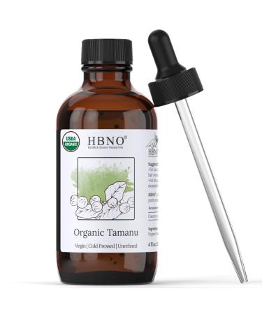 HBNO Organic Tamanu Oil 4 oz (120ml) - 100% Pure & Natural Tamanu Oil USDA Certified Organic Cold Pressed Unrefined - Premium Therapeutic Grade Tamanu Oil for Skin  Face  Body  Lips  Shampoo & Conditioner