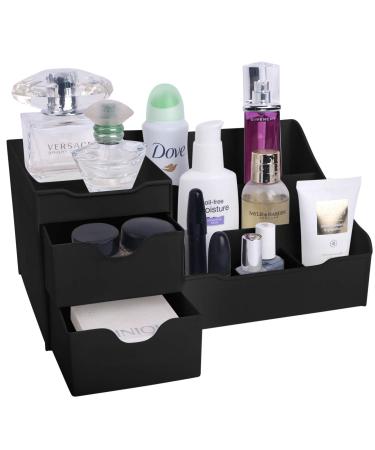Mantello Bathroom Organizer Countertop- Make Up Organizers and Storage- Bathroom Counter Organizer and Skin Care Organizer, Makeup Organizer for Vanity- Black Matte Black - Buy Online on GoSupps.com