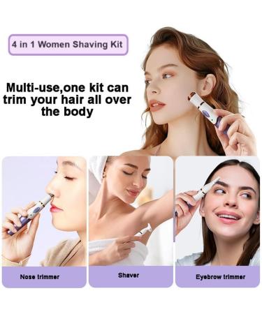 4in1 Lady Shaver for Women XinBarber Cordless Electric Painless and Portable Wet & Dry Hair Removal for Legs Armpits Eyebrow Lip Face Nose and Bikini Line Razor - Buy Online on GoSupps.com