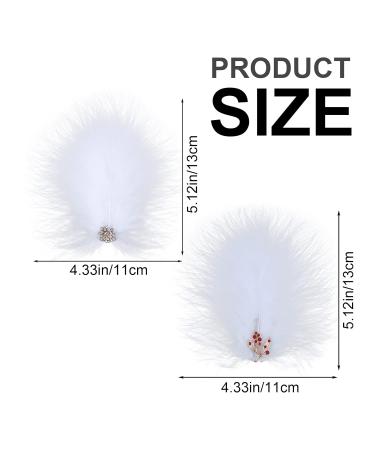 MWoot 4-Piece White Spring Fascinators Hair Clips | Handmade Feather Headdresses with Rhinestones | Stylish Hair Jewelry for Women & Girls | Perfect Party Hairpins - Buy Online on GoSupps.com