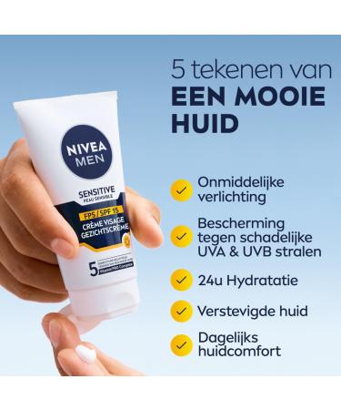 Beiersdorf NIVEA MEN Sensitive Face Cream Day Cream Moisturizer Face care SPF 15 Sensitive skin With chamomile and vitamin E 75 ml - Buy Online on GoSupps.com