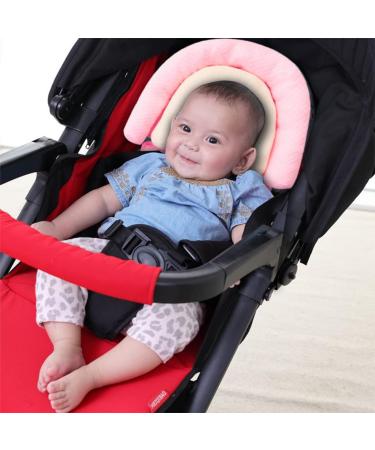 AIPINQI 2-in-1 Baby Head Support for Car Seats - Soft Infant Car Seat Cushion for Strollers & Swings in Pink - Buy Online on GoSupps.com