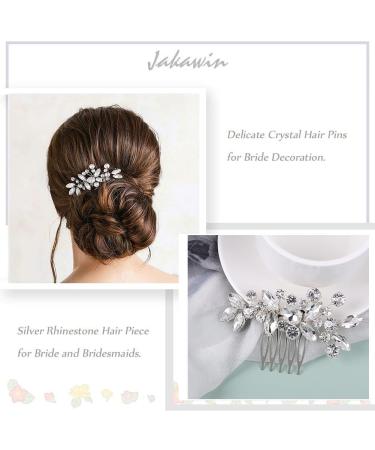 Nesloonp Silver Bride Wedding Hair Combs | Crystal Bridal Hair Crest & Pearl Headdresses | Rhinestone Hair Accessories for Women & Girls - Buy Online on GoSupps.com