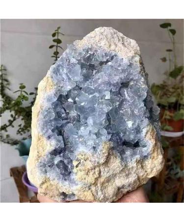 Natural Crystal Rough Stone 1pc Large Size Natural Raw Blue Celestite Geode Rough Stone Quartz Crystal Cluster 1300g-1800g for Decoration Balance Gemstone Decoration Home Goods (Size : 1PC1300g-1400g - Buy Online on GoSupps.com