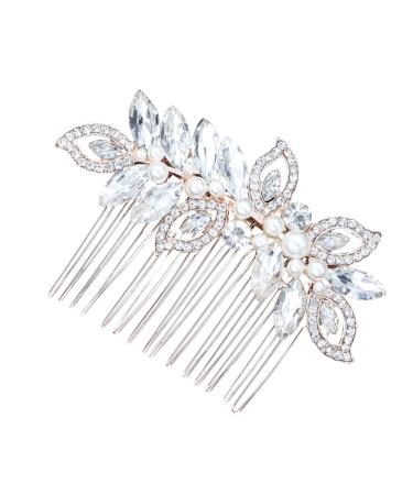 FRCOLOR Wedding Hair Accessory Goody Hair Pearl Hair Clip Headwear for Women Pearl Hair Accessories Rhinestone Headpiece Pearl Hair Pin Womens Hair Accessories Tiara Comb Bride Crystal