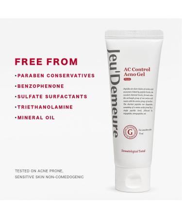 JEU DEMEURE Korean AC Control Gel - Acne Treatment for Sensitive Skin Calming Peptide Formula for Breakouts | 2.53 fl oz - Buy Online on GoSupps.com