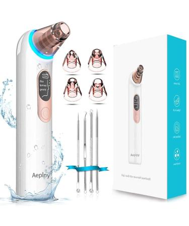 Blackhead Remover Vacuum  Electric Facial Pore Cleaner Acne Comedone Extractor Tools with 4 Suction Heads  Pimple Removal kit