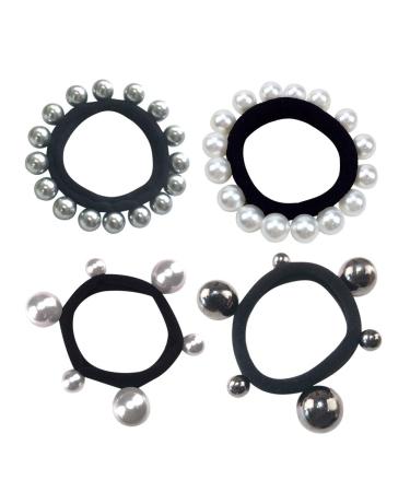 Beaupretty 8 Pieces Artificial Pearl Hair Ties - Elastic Ponytail Holders for Women | Stretch Hair Bands & Rings - Buy Online on GoSupps.com
