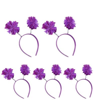 TQUXNGA Hairband with Colorful Pompoms for Parties Stage Performences Eye-catching Party Headband Birthday HeadWear Purple