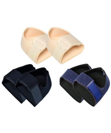 3 Pair Heel Cushions Protectors Plantar Fasciitis Heel Pads Heel Cushion Inserts Heel Cups Adjustable Breathable Heel Support for Women and Men (L  Black+Blue+Beige) L Black+blue+beige