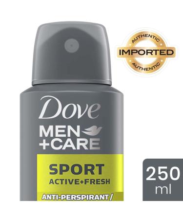 Dove Men Care Anti-Perspirant Deodorant Spray Sport Active Fresh 250ml - 2 Count | Long-lasting Protection | International Shipping - Buy Online on GoSupps.com