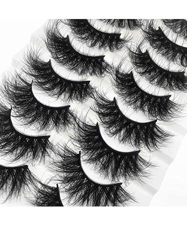 Shop New 8 Pair 25mm Fluffy Dramatic Long False Eyelashes - Soft Handmade Reusable Volume Lashes | Makeup Essentials #6D-13 - Buy Online on GoSupps.com