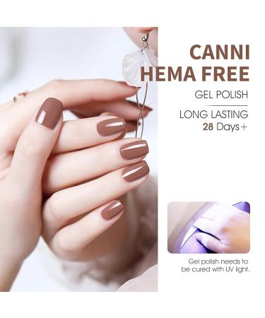CANNI Brown Nude Gel Nail Polish Set - 6 Colors (9ML) for Brown Skin Tone | Soak Off UV LED DIY Manicure & Winter Nail Salon Essentials - Buy Online on GoSupps.com