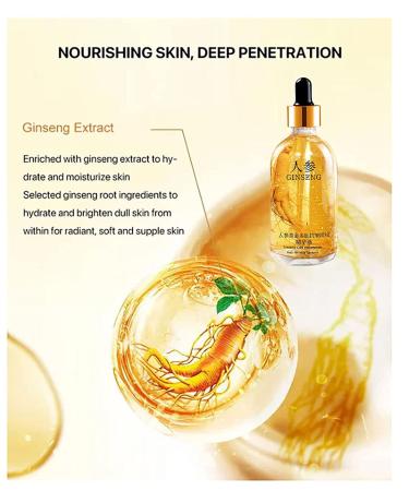 2Pcs Ginseng Polypeptide Anti-Ageing Essence Ginseng Gold Polypeptide Anti-Ageing Essence Ginseng Serum for Tightening Sagging Skin Reduce Fine Lines (100 ml) - Buy Online on GoSupps.com