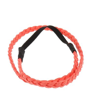 Coral Red Ladies Headband - Suede Braided Hairband | Velvet Thin Wedding Vintage Boho Accessory - Buy Online on GoSupps.com