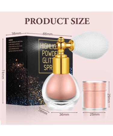 AOOWU Glitter Powder Spray- Shimmering Body Highlighter for Women- Pink Sparkle Makeup Spray - Buy Online on GoSupps.com
