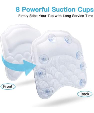 Beautybaby Bathtub Spa Pillow with Non-Slip 8 Suction Cups - Machine Washable Bag Included - Buy Online on GoSupps.com