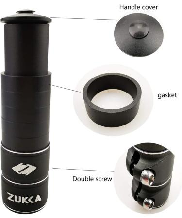 ZUKKA Bike Fork Stem Extender - Adjustable Handlebar Riser | Aluminium Alloy Head Up Adapter - 1-1/8 inches - Black - Buy Online on GoSupps.com