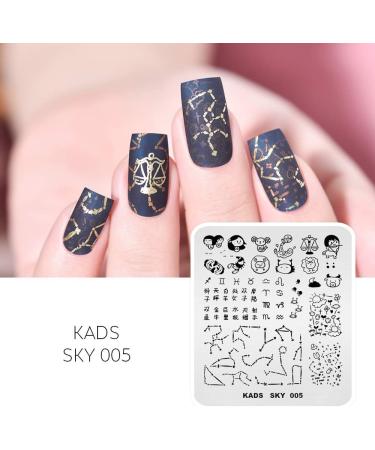 Alexnailart Nail Stamping Plates | Nail Art Templates & Design Tools for Perfect Manicures - SKY 005 - Buy Online on GoSupps.com